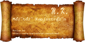 Máté Kapisztrán névjegykártya
