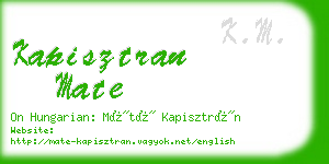 kapisztran mate business card